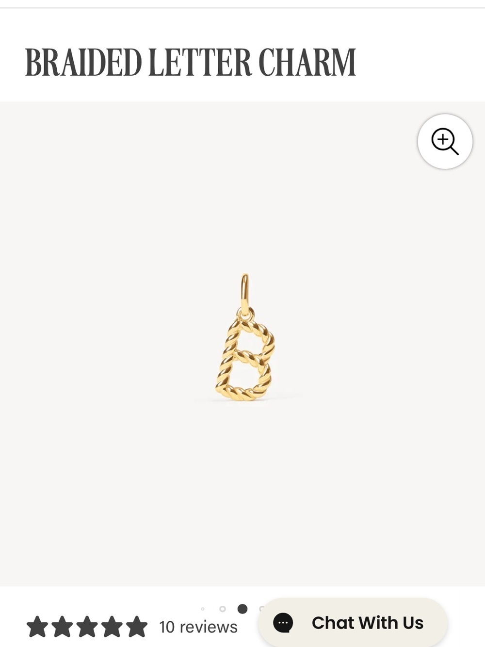 New Hillberg & Berk 14K GOLD VERMEIL LETTER CHARM Gold Letter B Pendant Charm